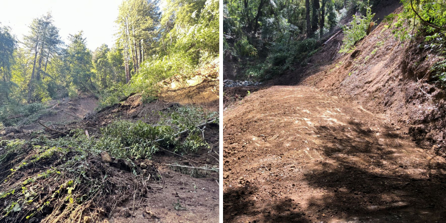 Before and after photos of the Alma slide