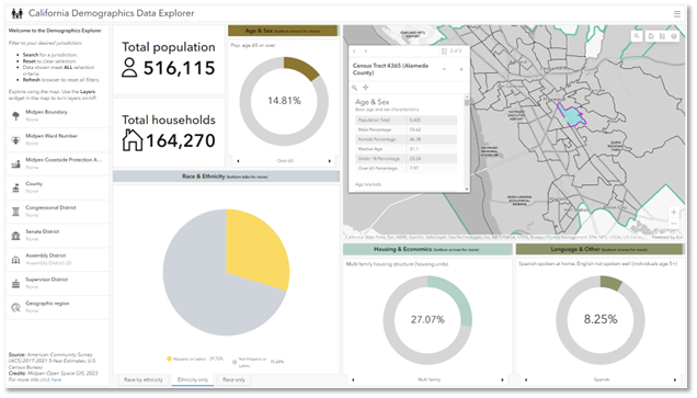 Demographics Data Dashboard Screenshot