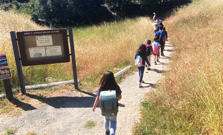 Children on a trail