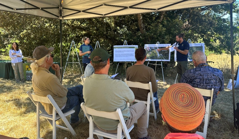 Group of people at an on-site meeting